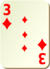 Simple Three Of Diamonds Clip Art